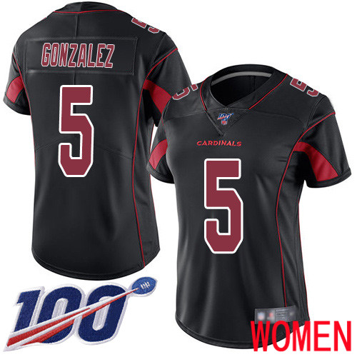 Arizona Cardinals Limited Black Women Zane Gonzalez Jersey NFL Football 5 100th Season Rush Vapor Untouchable